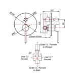 Neo brushed Brass concealed diverter mixer - Image 3