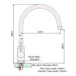 Neo Stainless Steel Single hole deck type sink mixer - Image 3