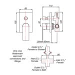 Silk Brass Concealed Diverter Trim Kit - Image 3