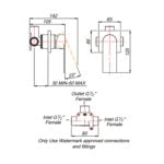 Silk Stainless Steel Concealed Mixer Trim Kit - Image 3