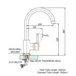 Moon black single hole sink mixer - Image 3