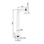 300mm Shower Arm Round Black - Image 3