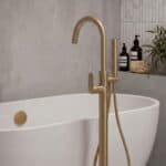Round Bath filler/Overflow Brushed Brass