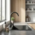 Moon black single hole sink mixer