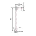400mm Shower Arm Round Black - Image 3