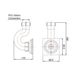 Square stainless steel shower trap - Image 3