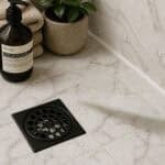 Sage Square black shower trap
