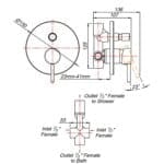Moon black concealed diverter mixer - Image 3