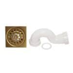 Square brushed brass shower trap - Image 2