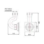 Square brushed brass shower trap - Image 3