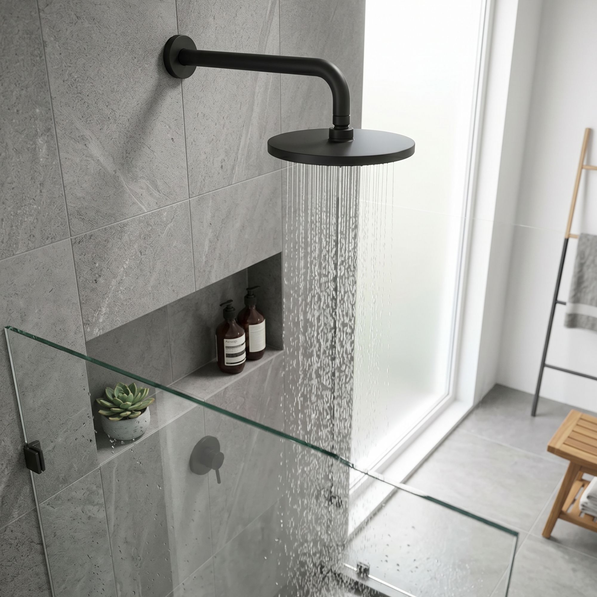 daa8a932-a040-4741-89d4-0a7abca67abf.jpg Shower Head 250mm Black - Image 1